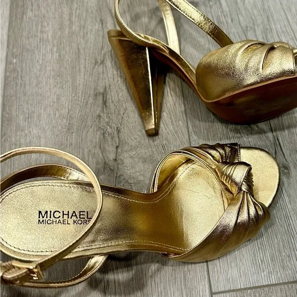 Michael Kors Metallic Gold Heels - Picture 1 of 5